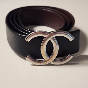 Chanel Classic CC Belt Reversible Black/Burgundy